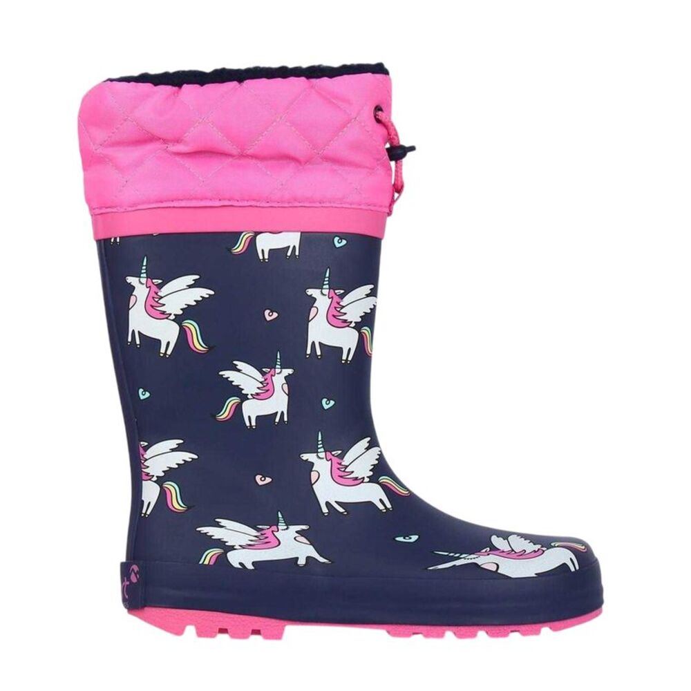 Gelert Childrens/Kids Unicorn Rain Boots / Black/Pink
